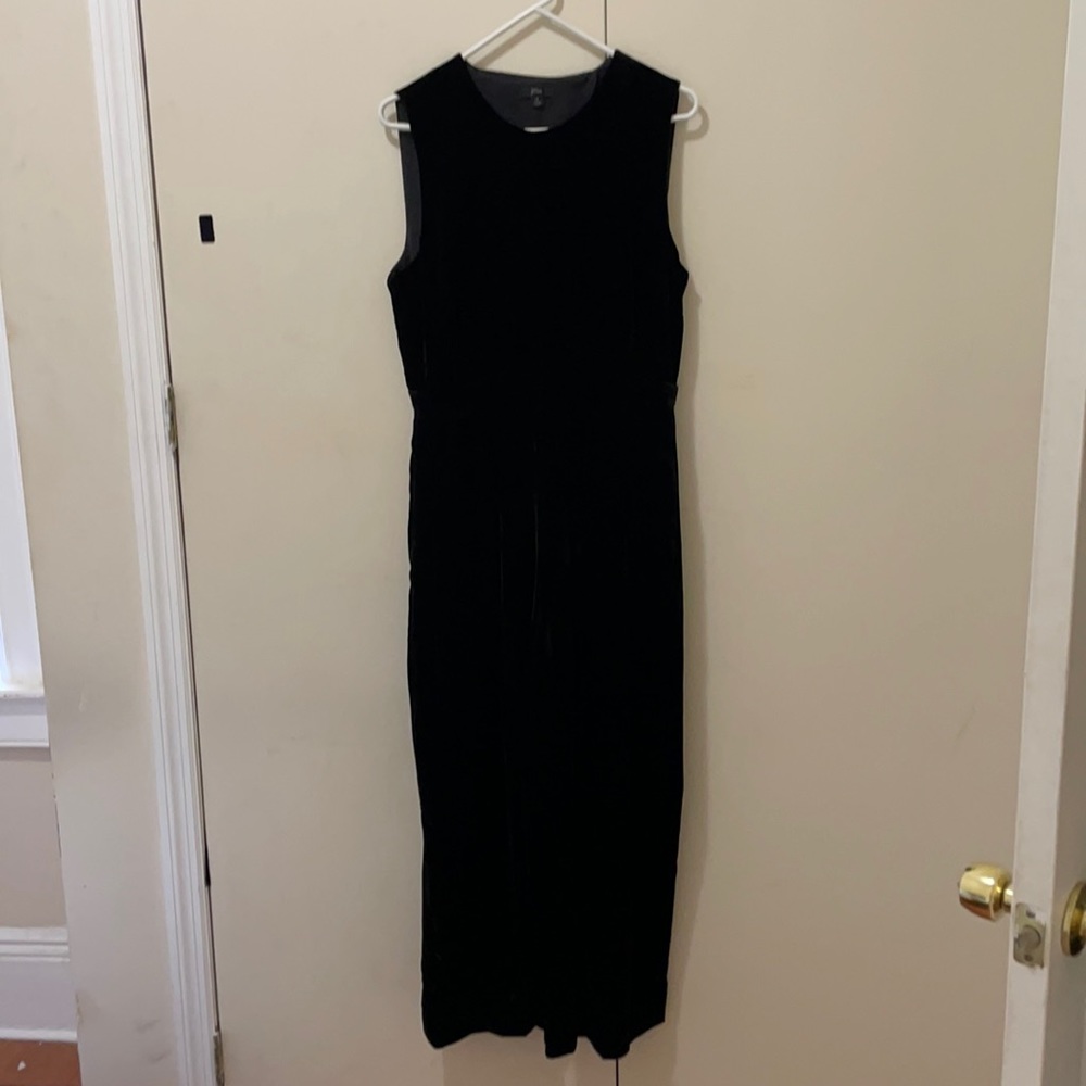 Black, Size 12 J.Crew velvet jumpsuit.